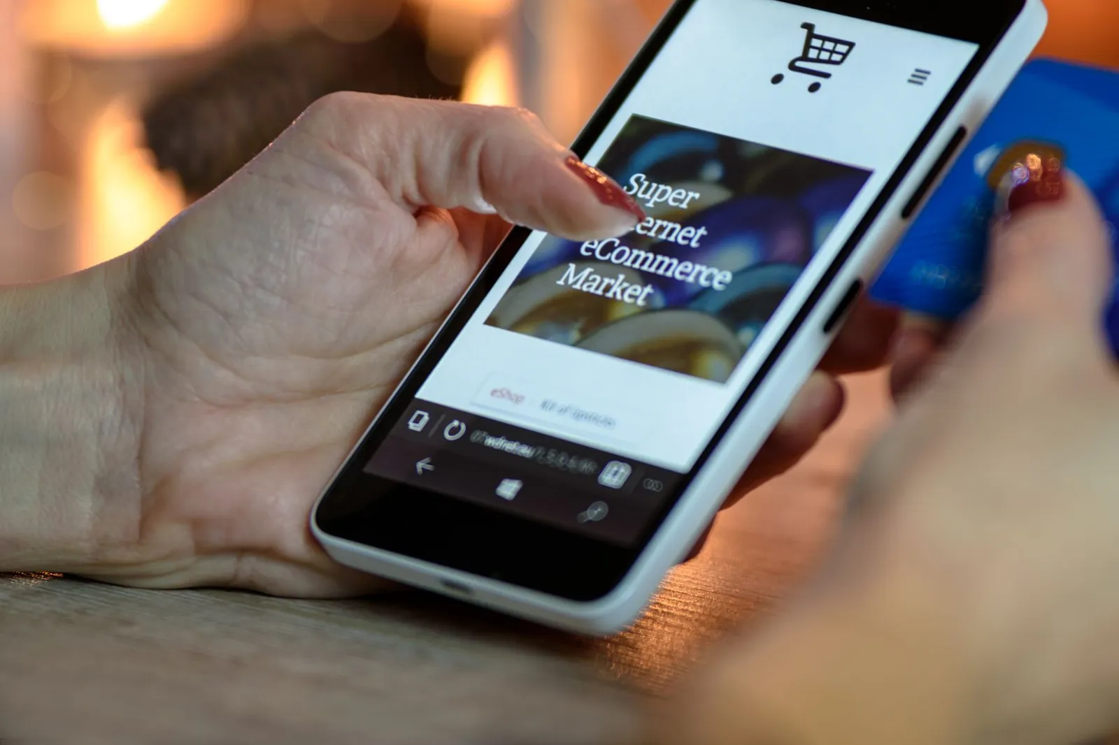 Shopping on a smartphone